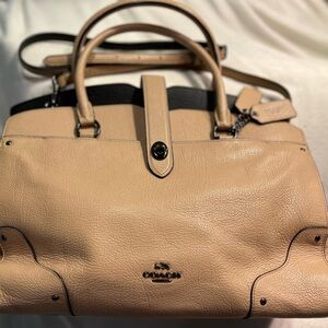 Coach large pebble leather satchel bag with dust cover